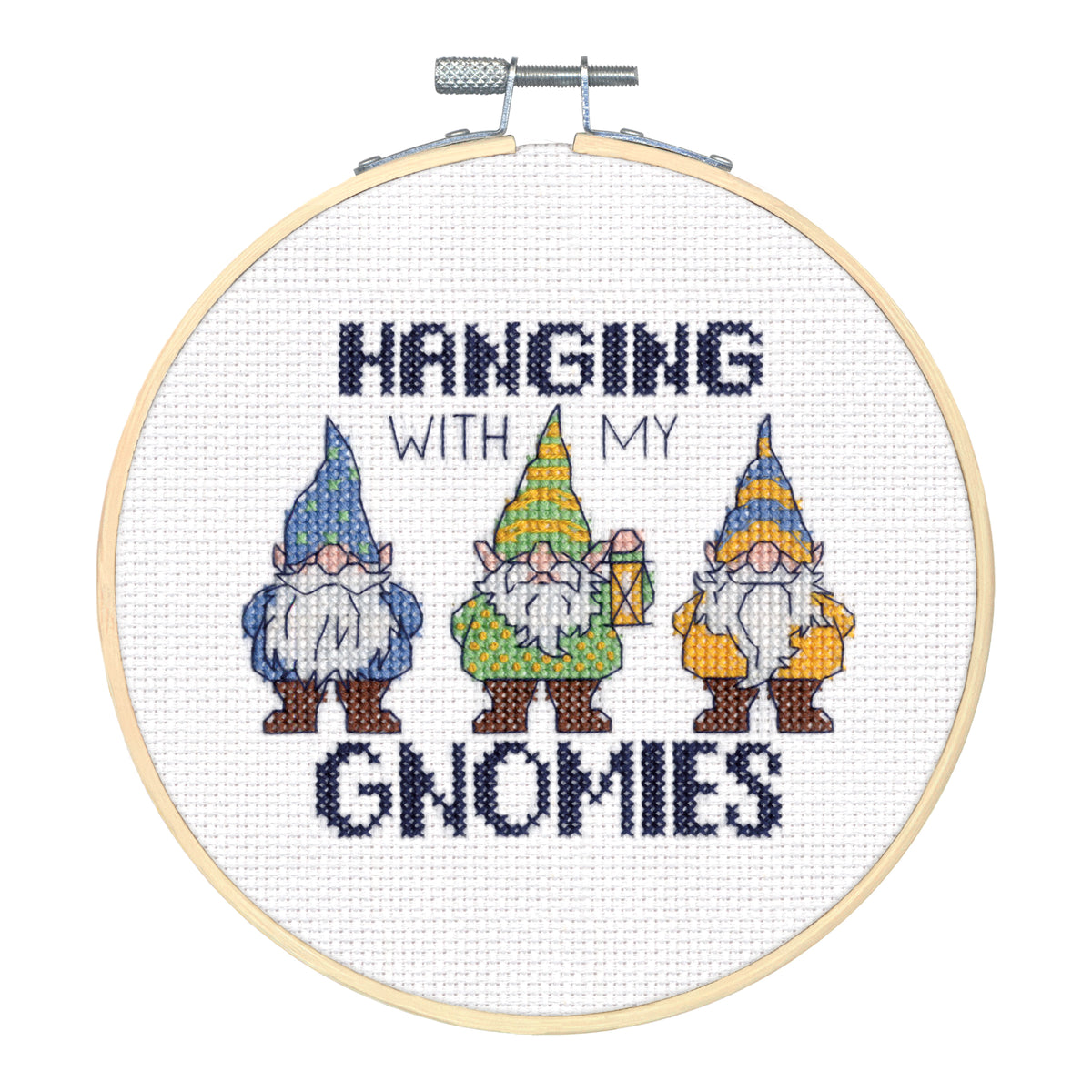 Dimensions Gnomies Counted Cross Stitch Kit, 6" diameter