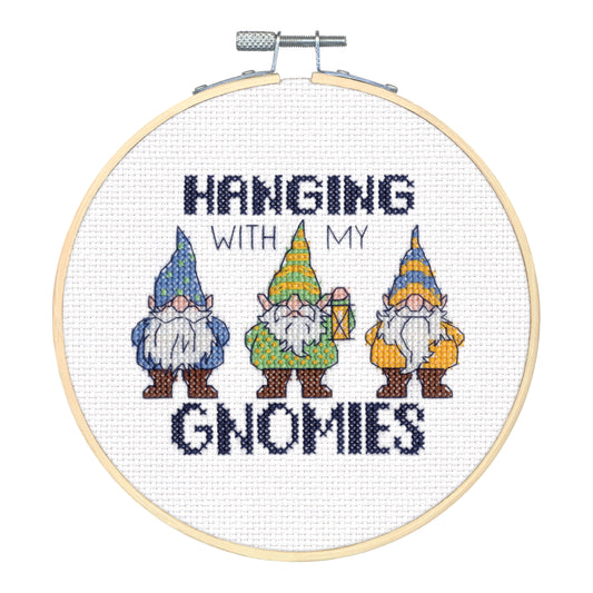 Dimensions Gnomies Counted Cross Stitch Kit, 6" diameter
