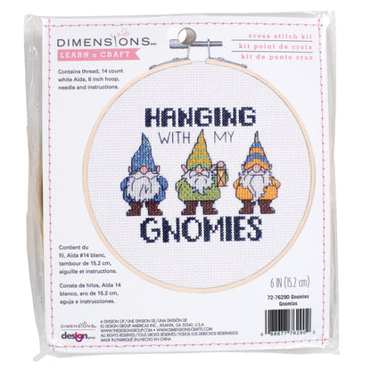 Dimensions Gnomies Counted Cross Stitch Kit, 6" diameter