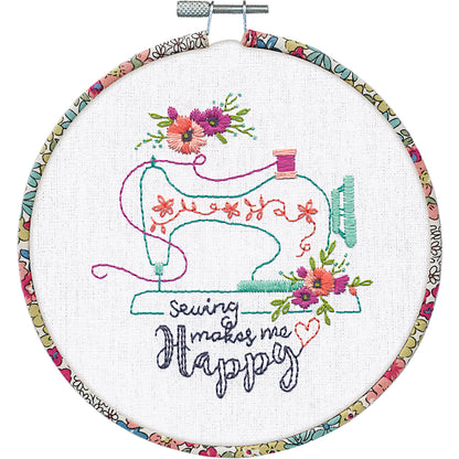 Dimensions Sew Happy Embroidery Kit, 6" diameter