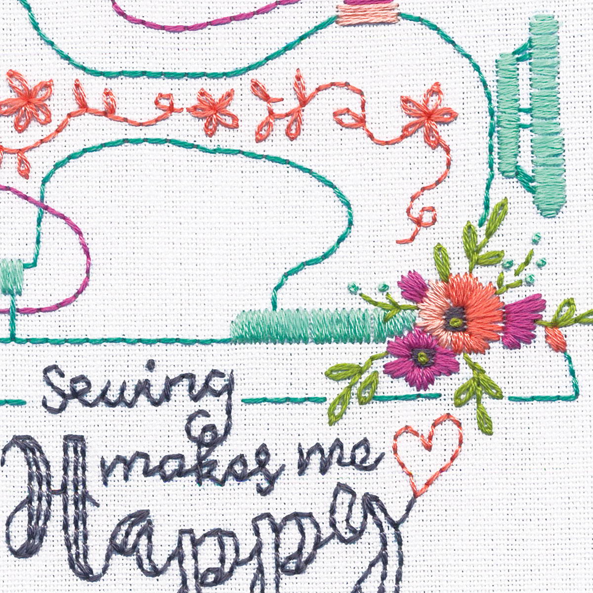 Dimensions Sew Happy Embroidery Kit, 6" diameter