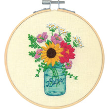 Dimensions Floral Jar Embroidery Kit, 6" diameter