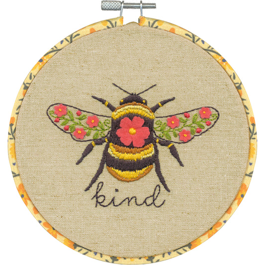 Dimensions Bee Kind Embroidery Kit, 6" diameter