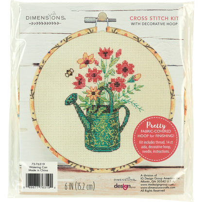 Dimensions Watering Can Counted Cross Stitch Kit, 6" diameter