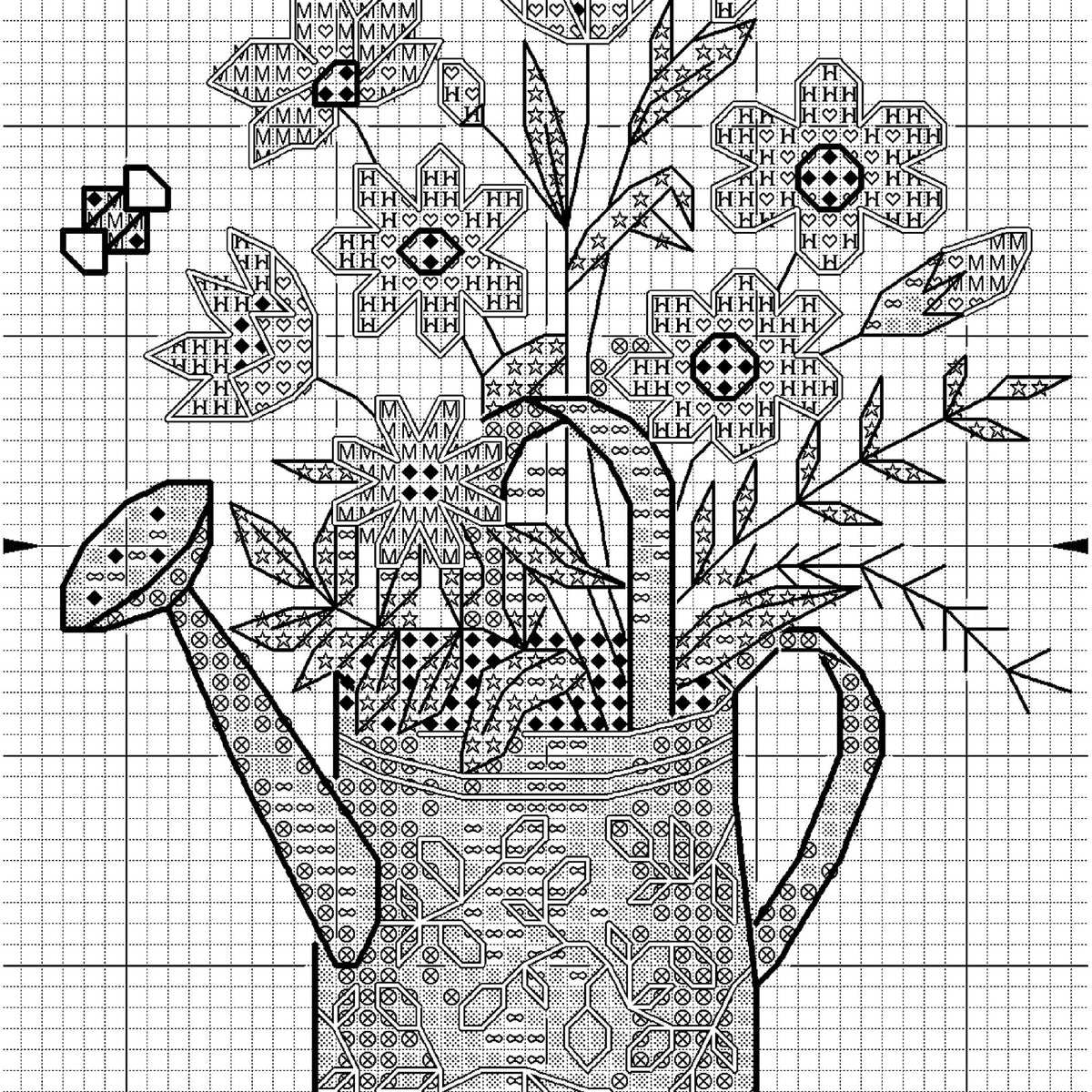 Dimensions Watering Can Counted Cross Stitch Kit, 6" diameter