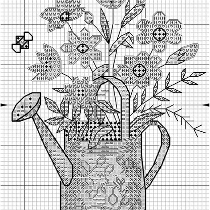 Dimensions Watering Can Counted Cross Stitch Kit, 6" diameter