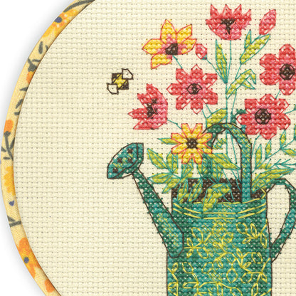 Dimensions Watering Can Counted Cross Stitch Kit, 6" diameter