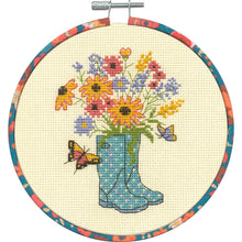 Dimensions Floral Boots Counted Cross Stitch Kit, 6" diameter