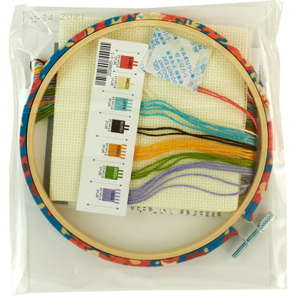 Dimensions Floral Boots Counted Cross Stitch Kit, 6" diameter