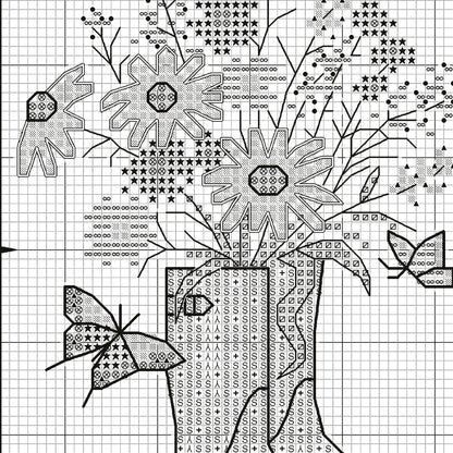 Dimensions Floral Boots Counted Cross Stitch Kit, 6" diameter