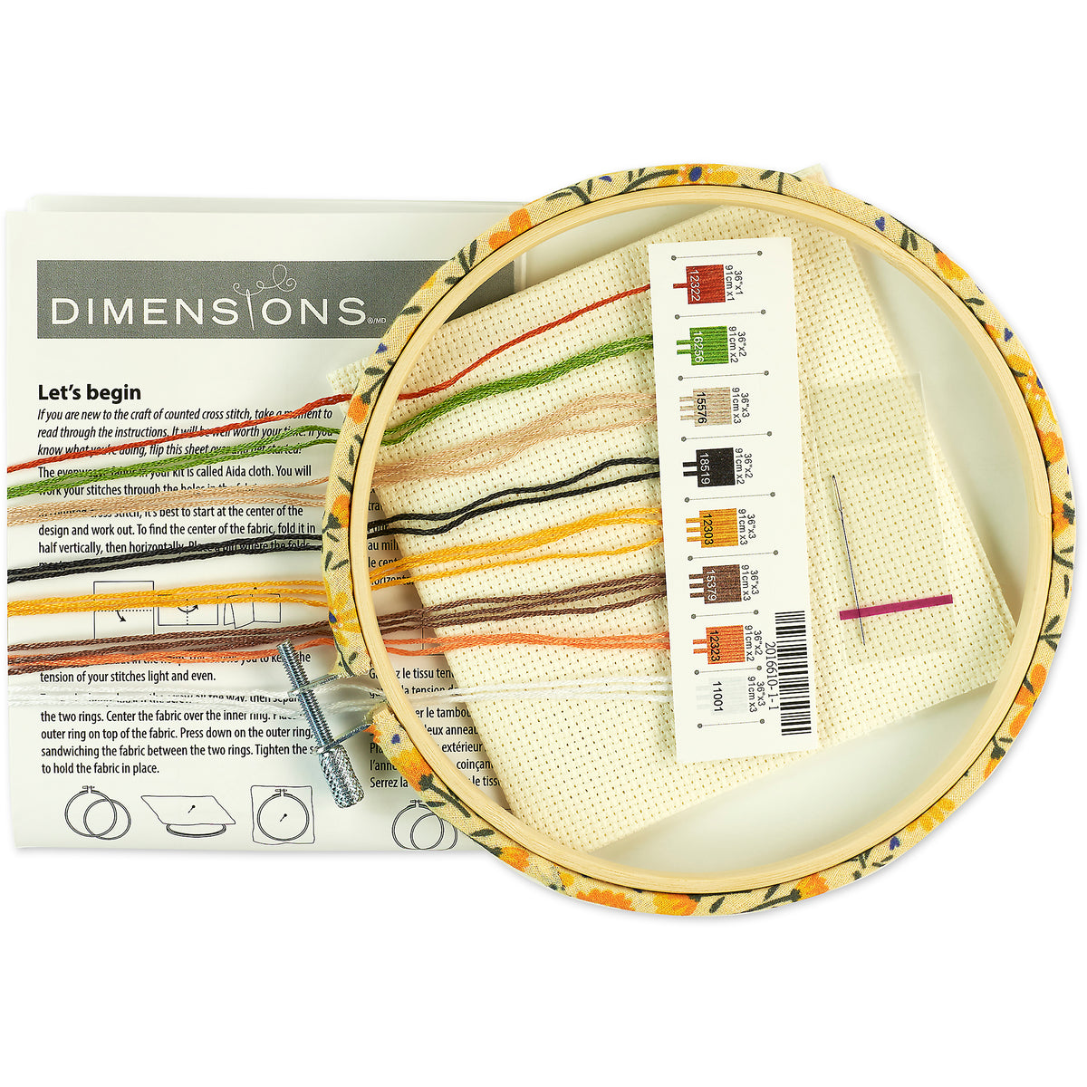 Dimensions Birdie Teacup Counted Cross Stitch Kit, 6" diameter