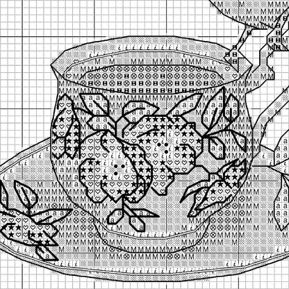 Dimensions Birdie Teacup Counted Cross Stitch Kit, 6" diameter