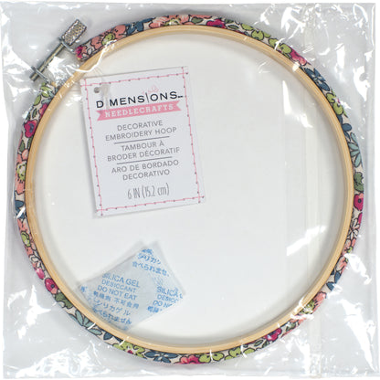 Dimensions Decorative Fabric-Covered Hoop for Embroidery or Cross Stitch, 6" diameter