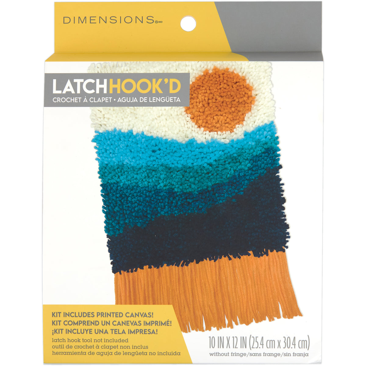 Dimensions Sunset Latch Hook Kit, 10" x 12" excluding fringe