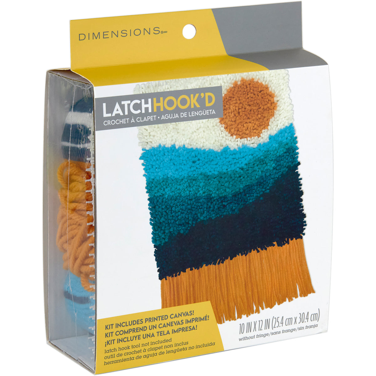 Dimensions Sunset Latch Hook Kit, 10" x 12" excluding fringe