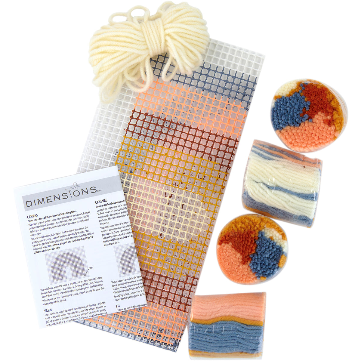 Dimensions Rainbow Latch Hook Kit, 12" x 9" excluding fringe