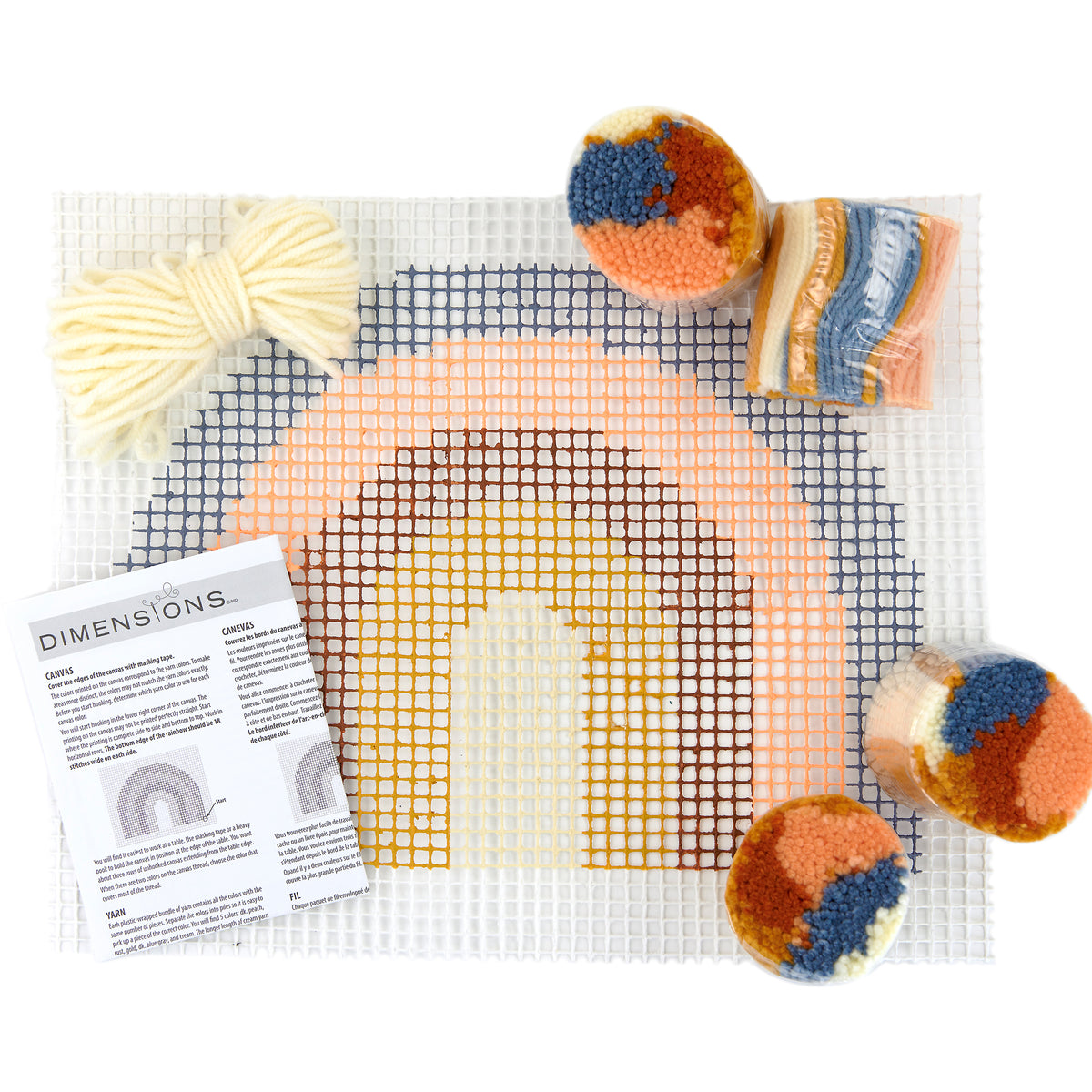 Dimensions Rainbow Latch Hook Kit, 12" x 9" excluding fringe