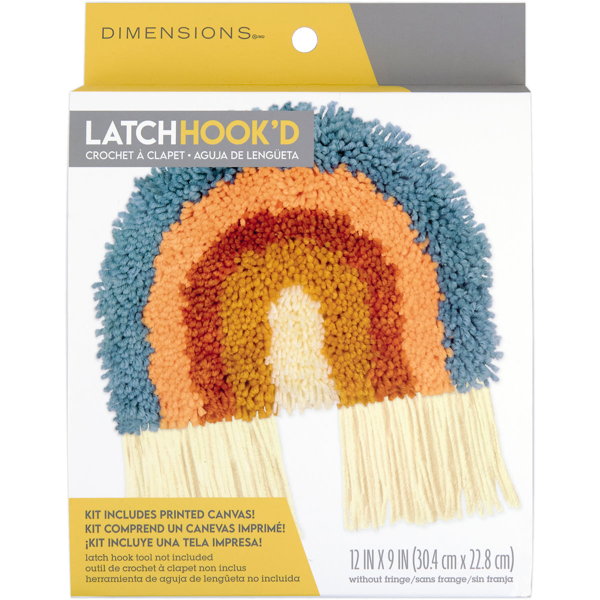 Dimensions Rainbow Latch Hook Kit, 12" x 9" excluding fringe