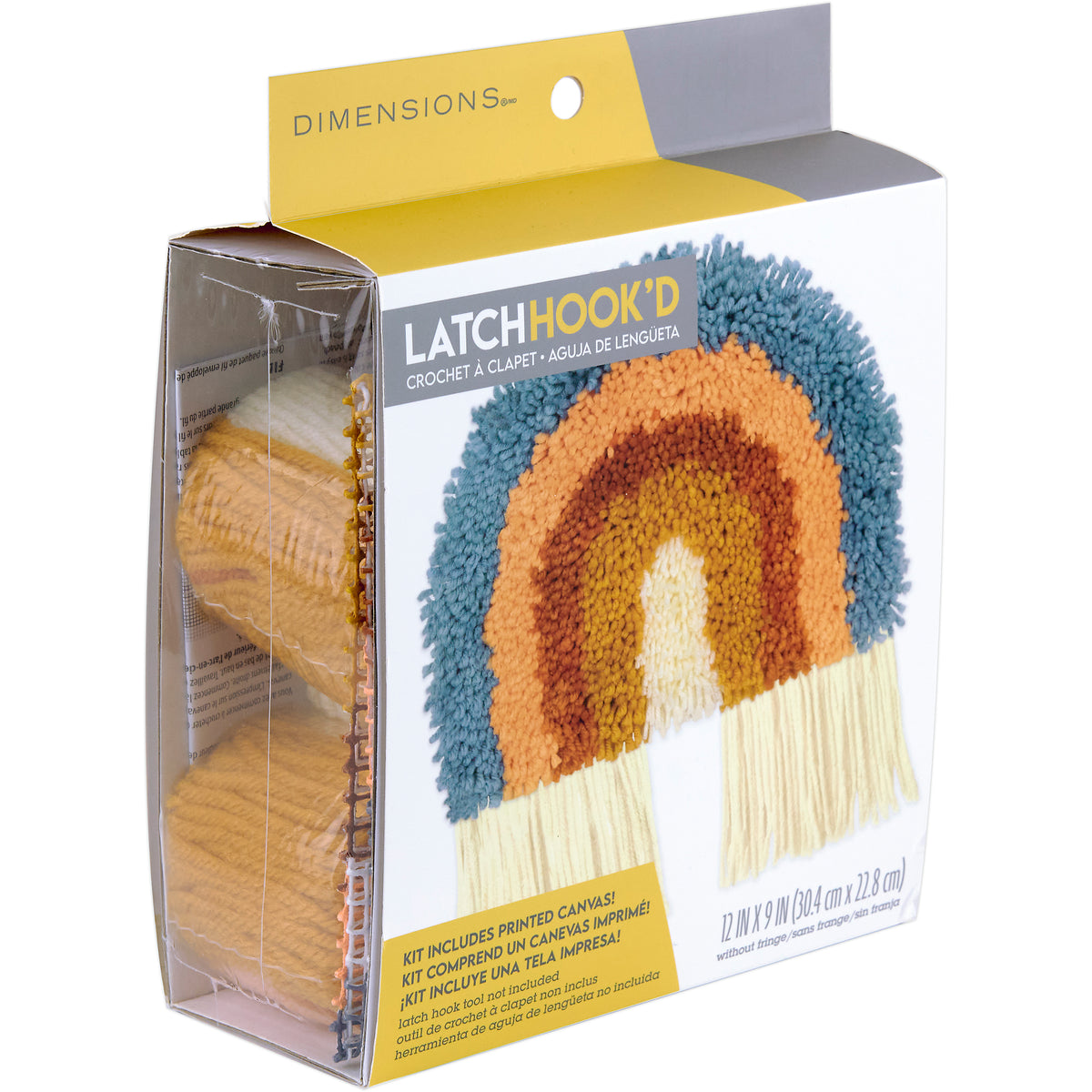 Dimensions Rainbow Latch Hook Kit, 12" x 9" excluding fringe