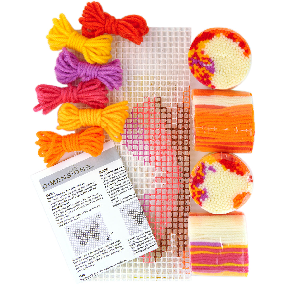 Dimensions Butterfly Latch Hook Kit, 12" x 9" excluding fringe