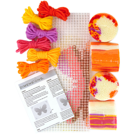 Dimensions Butterfly Latch Hook Kit, 12" x 9" excluding fringe