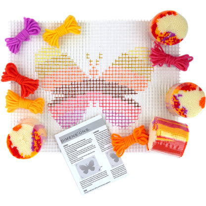 Dimensions Butterfly Latch Hook Kit, 12" x 9" excluding fringe