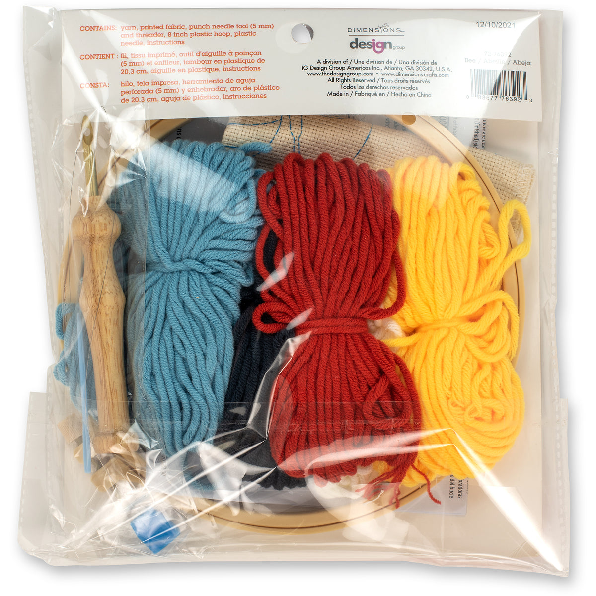 Dimensions Bee Punch Needle Kit, 8" diameter