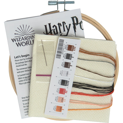 Harry Potter Hogwarts Counted Cross Stitch Kit from Dimensions, 6" diameter