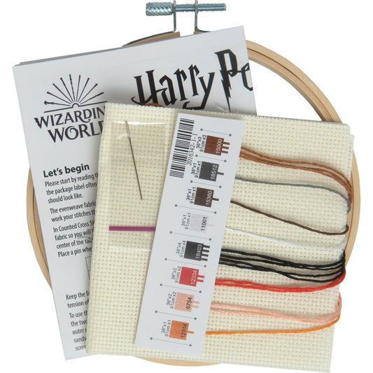 Harry Potter Hogwarts Counted Cross Stitch Kit from Dimensions, 6" diameter