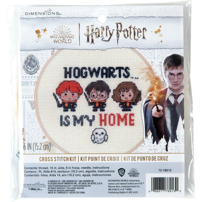 Harry Potter Hogwarts Counted Cross Stitch Kit from Dimensions, 6" diameter