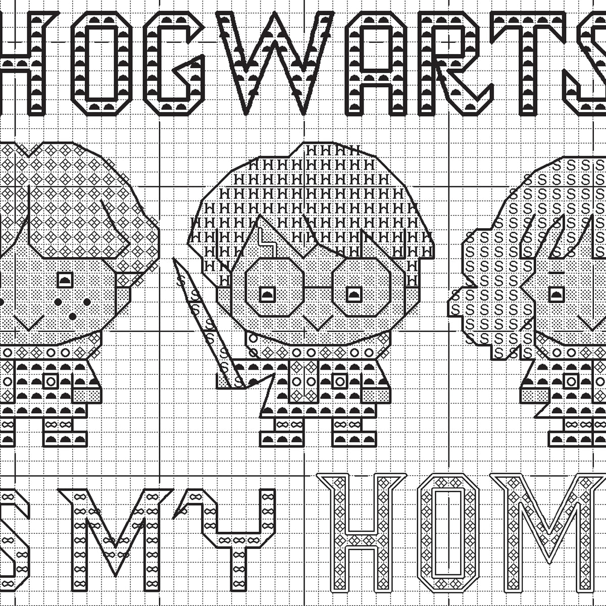 Harry Potter Hogwarts Counted Cross Stitch Kit from Dimensions, 6" diameter