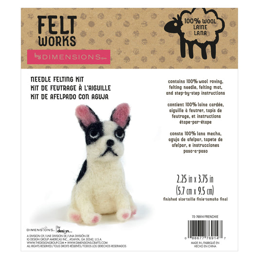 Dimensions Frenchie Needle Felting Kit, 2.25" x 3.75"
