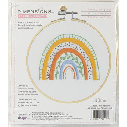 Dimensions Mod Rainbow Embroidery Kit, 6" diameter