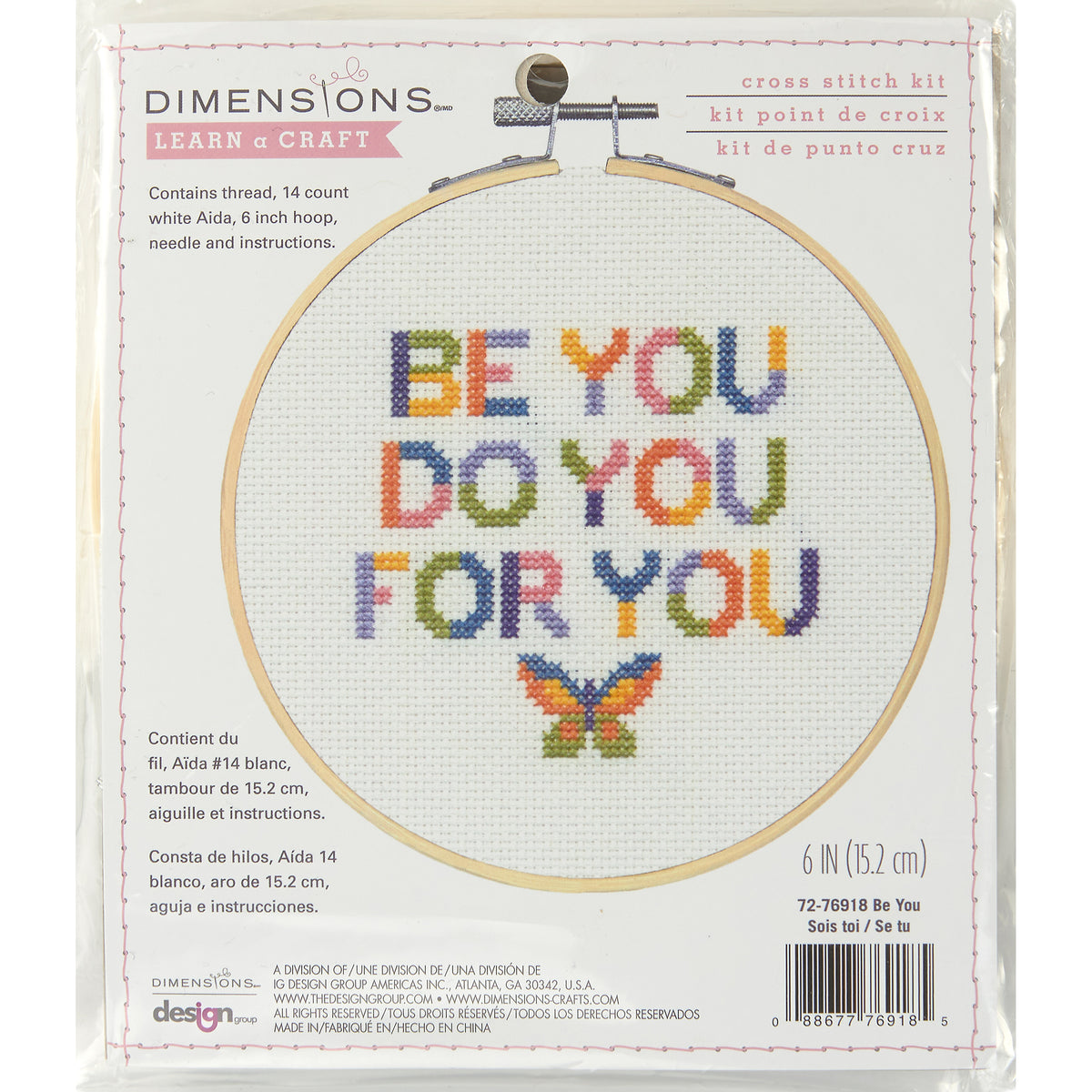 Dimensions Be You Counted Cross Stitch Kit, 6" diameter