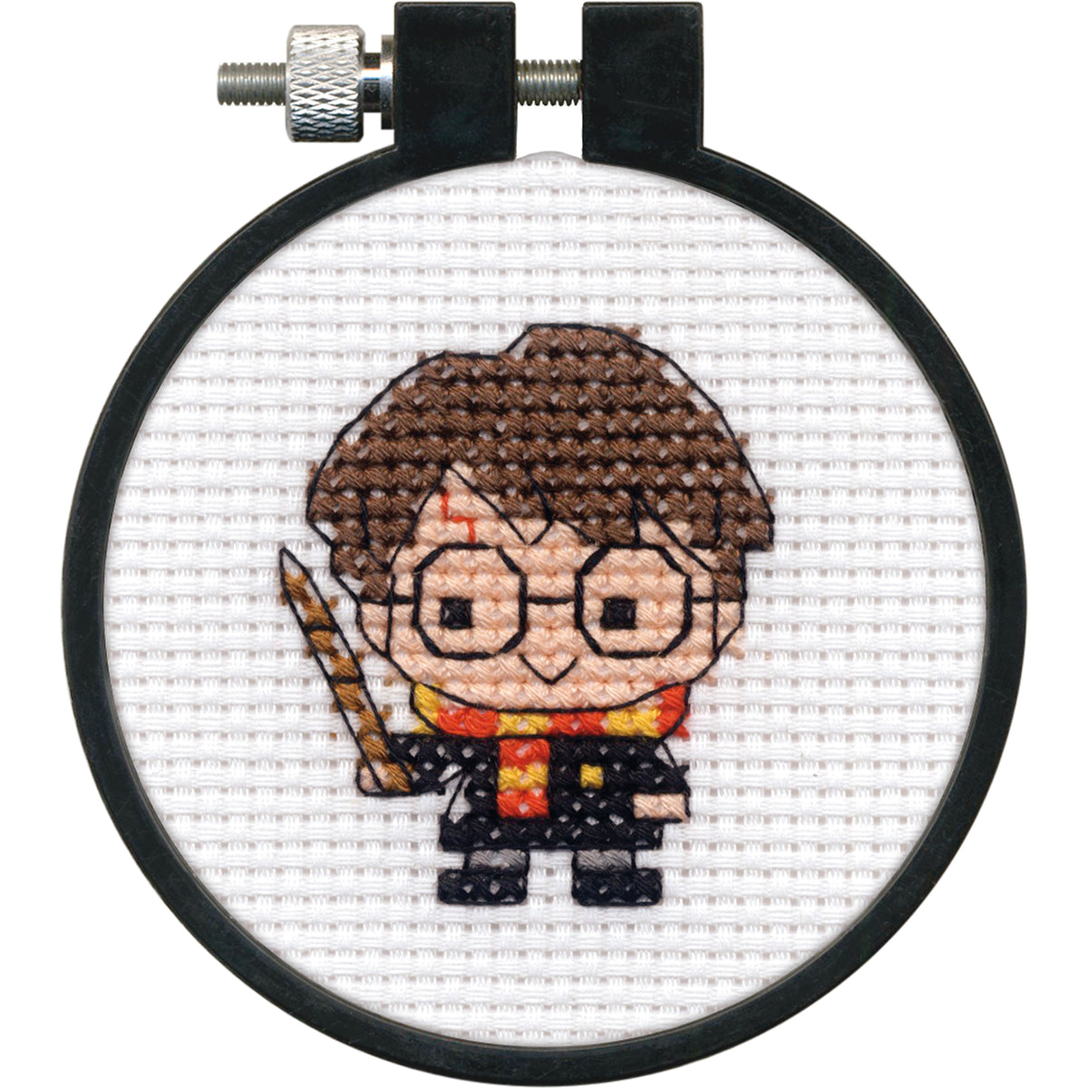 Chibi Harry Potter Counted Cross Stitch Kit from Dimensions, 3" diameter