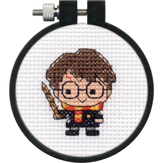 Chibi Harry Potter Counted Cross Stitch Kit from Dimensions, 3" diameter