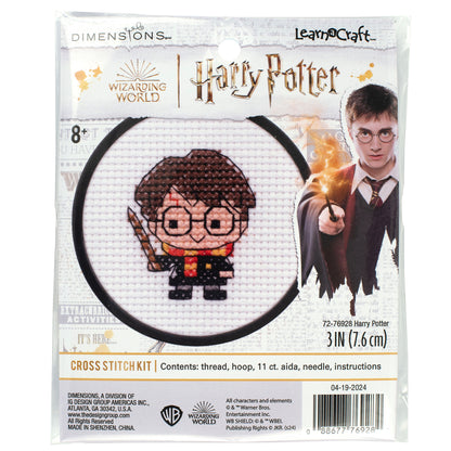 Chibi Harry Potter Counted Cross Stitch Kit from Dimensions, 3" diameter