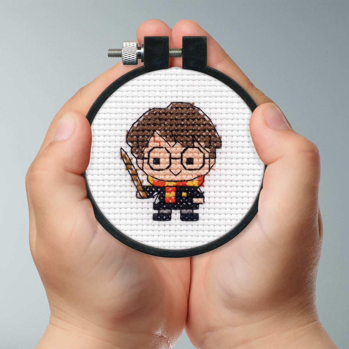 Chibi Harry Potter Counted Cross Stitch Kit from Dimensions, 3" diameter