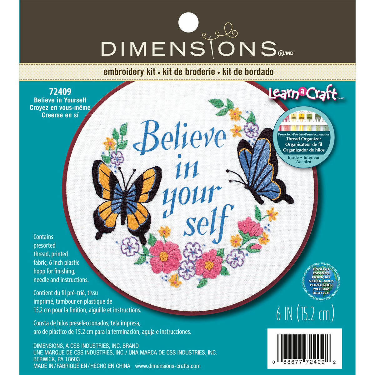 Dimensions Be Yourself Embroidery Kit, 6" diameter