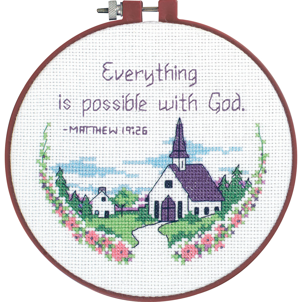 Dimensions Everything is Possible Counted Cross Stitch Kit, 6" diameter