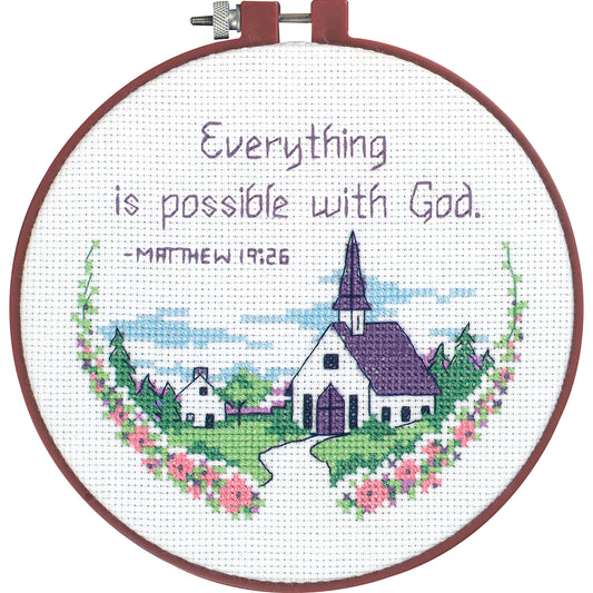 Dimensions Everything is Possible Counted Cross Stitch Kit, 6" diameter