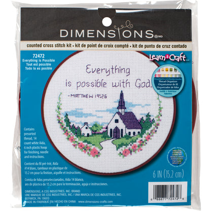 Dimensions Everything is Possible Counted Cross Stitch Kit, 6" diameter