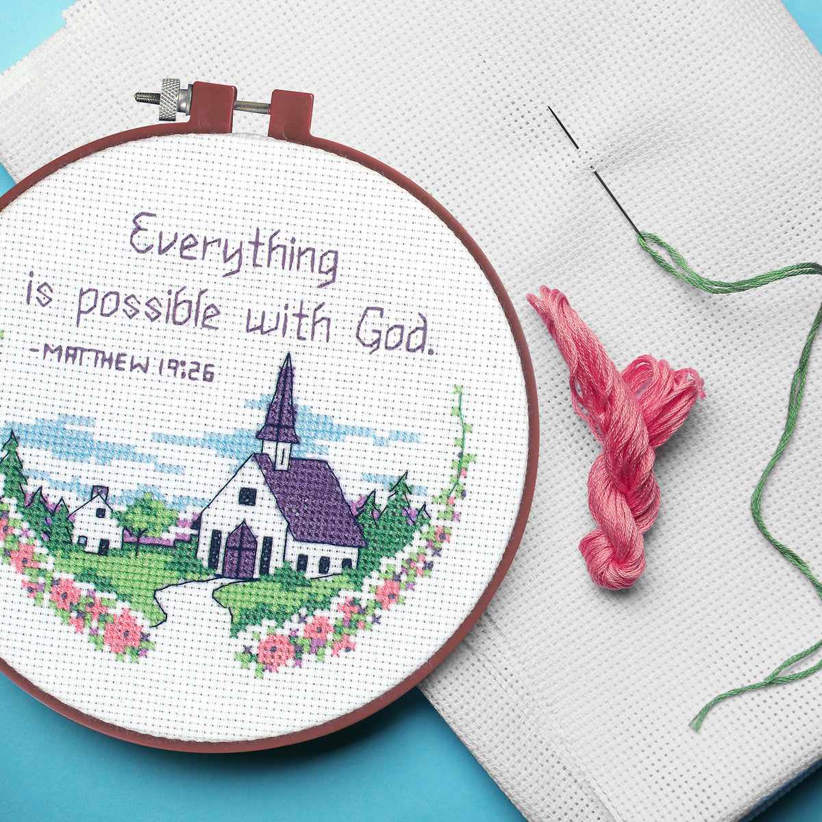 Dimensions Everything is Possible Counted Cross Stitch Kit, 6" diameter