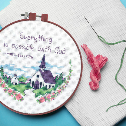 Dimensions Everything is Possible Counted Cross Stitch Kit, 6" diameter