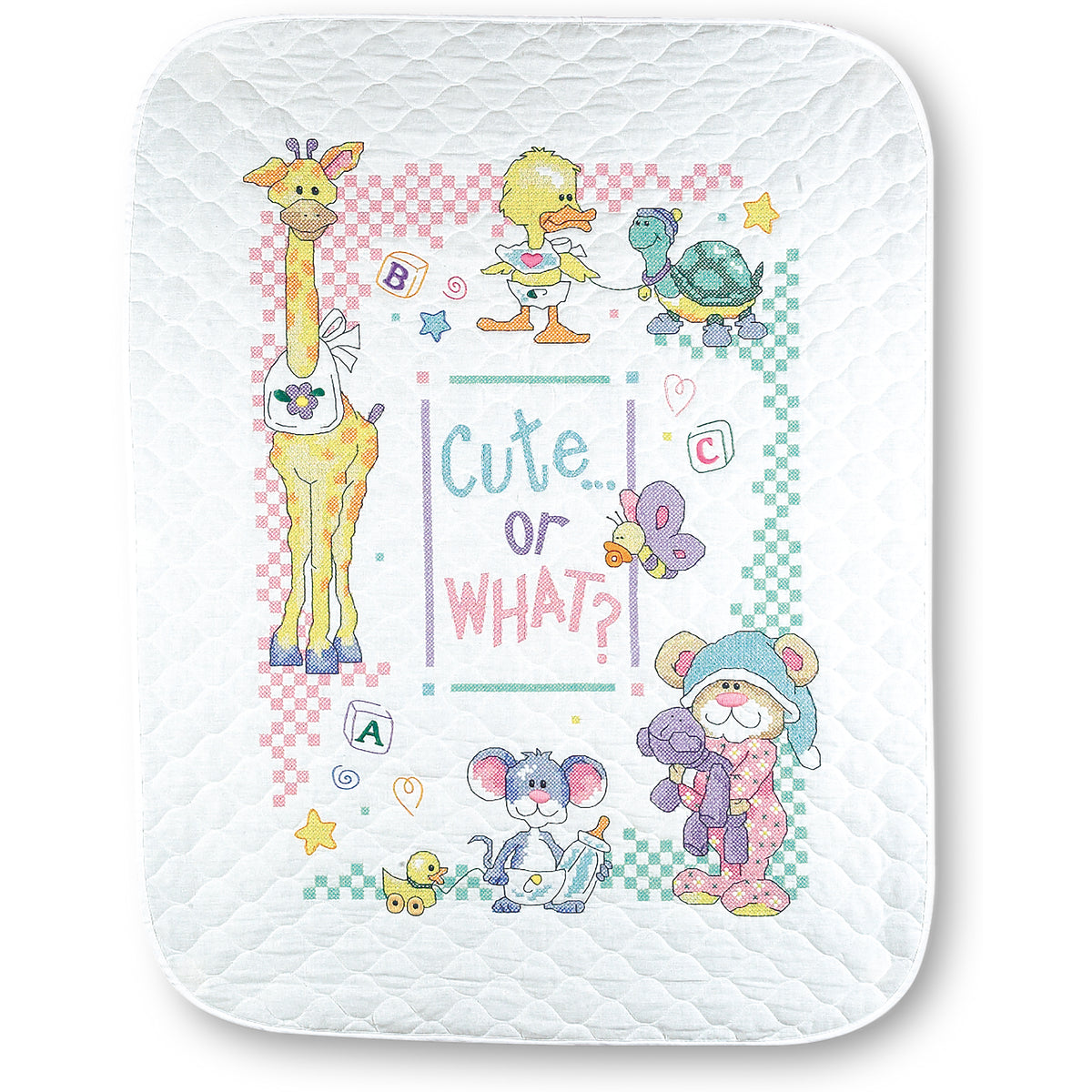 Dimensions Cute or What? Quilt Stamped Cross Stitch Kit, 34" x 43"