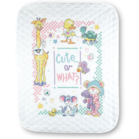Dimensions Cute or What? Quilt Stamped Cross Stitch Kit, 34" x 43"