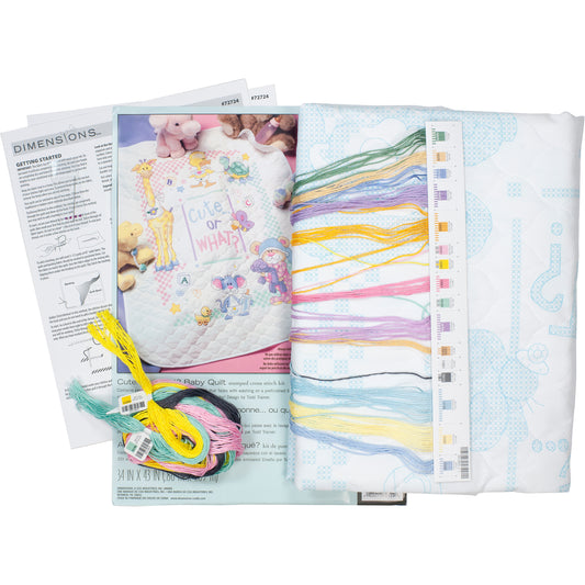 Dimensions Cute or What? Quilt Stamped Cross Stitch Kit, 34" x 43"
