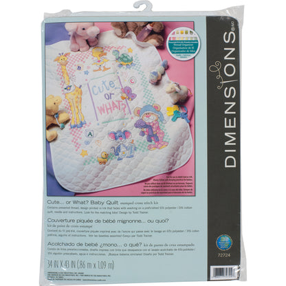 Dimensions Cute or What? Quilt Stamped Cross Stitch Kit, 34" x 43"