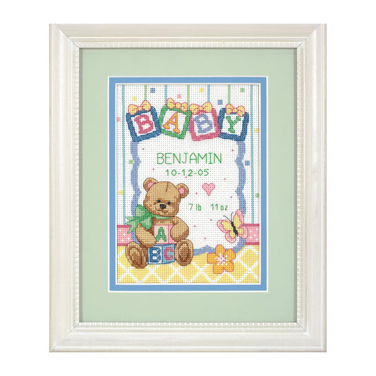 Dimensions Baby Blocks Birth Record Counted Cross Stitch Kit, 5" x 7"