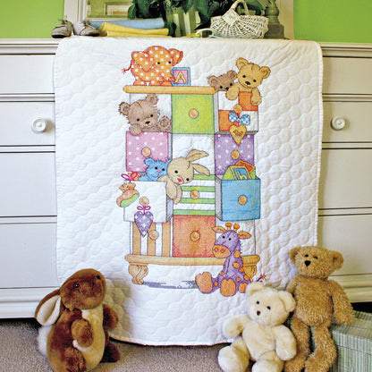 Dimensions Baby Drawers Quilt Stamped Cross Stitch Kit, 34" x 43"